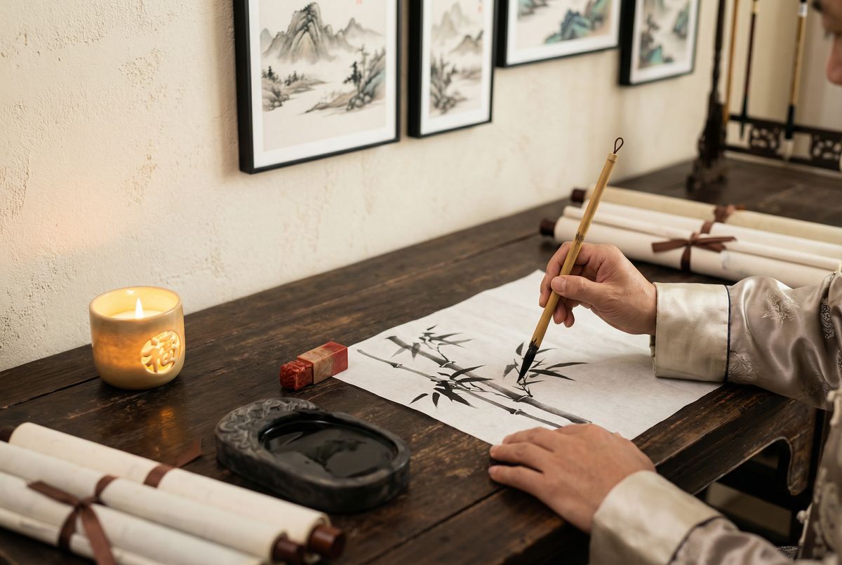 蘑菇视频国画技法视频演示